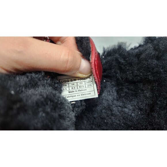 UGG Mens 9.5 Red Burgundy Genuine Leather Insulated Adirondack Boots - Picture 8 of 9